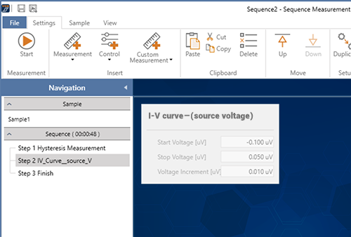 Sequence screen